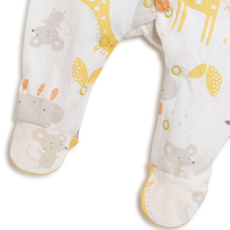 Printed Long-Sleeve Babysuit White image number null